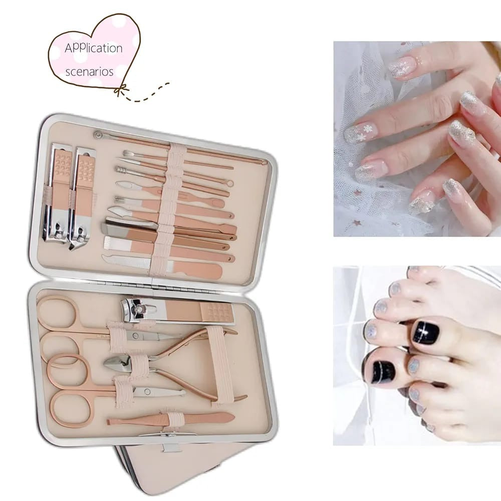 Manicure Set,18 In 1 Professional Women Grooming Kit